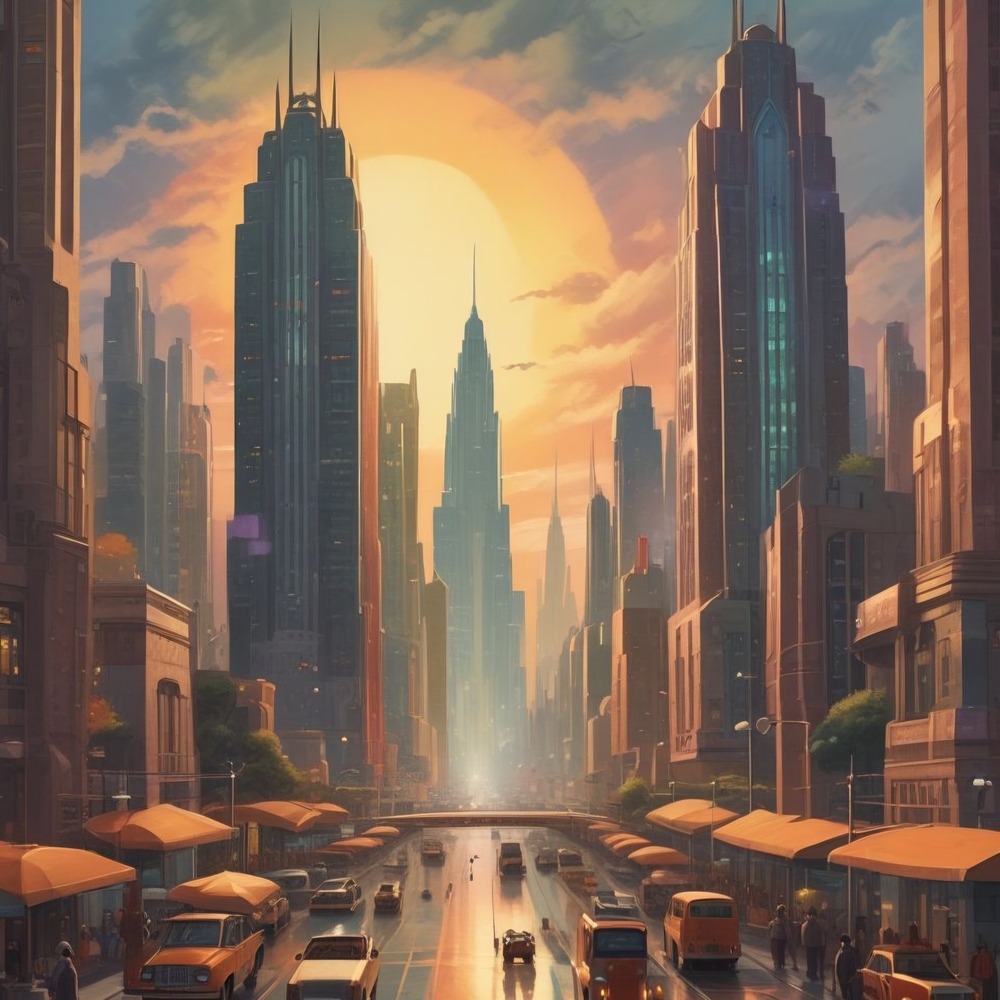Urban Sunrise Cityscape Art Print